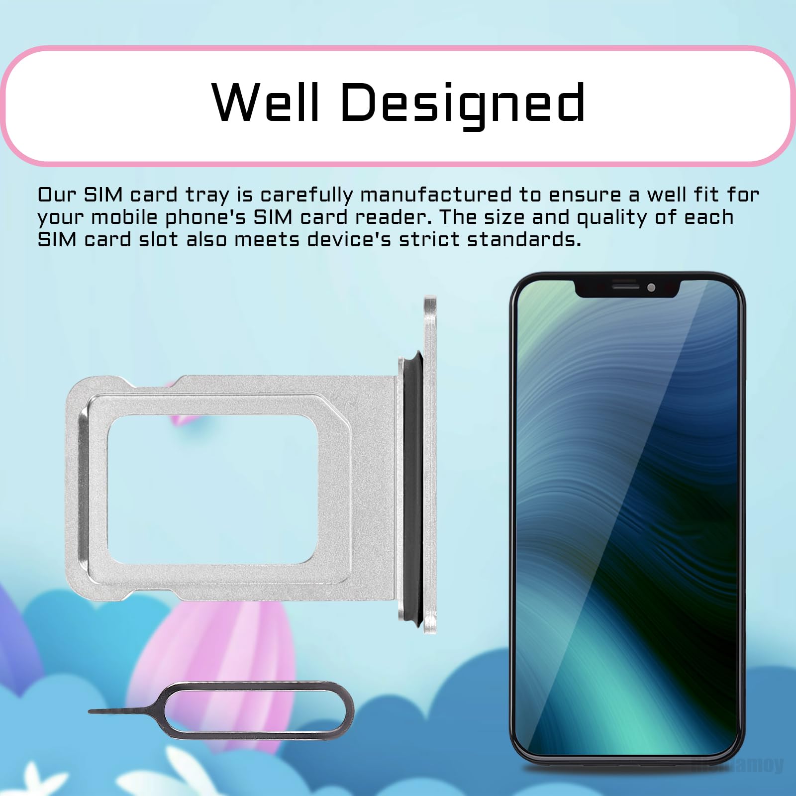 Amazon.com: Risidamoy for iPhone 12 Pro Max Silver SIM Card Slot